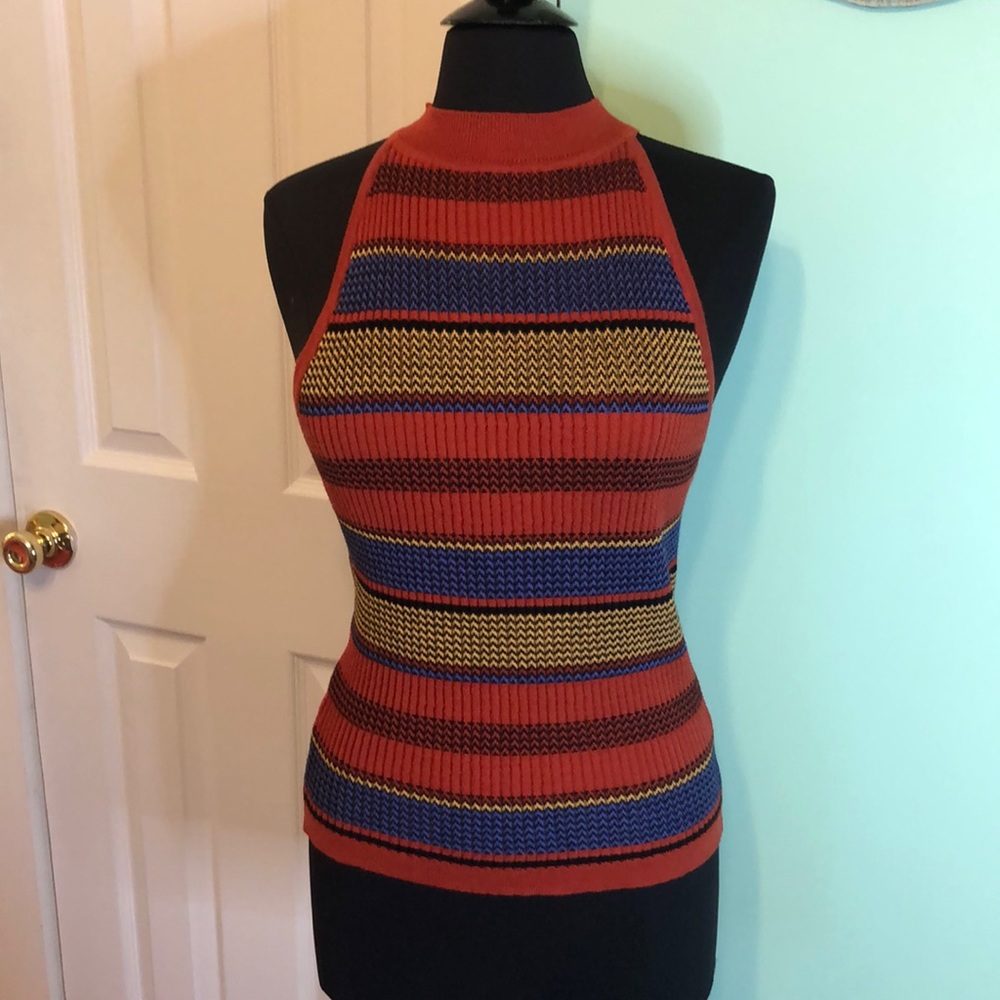 Striped Sleeveless Sweater